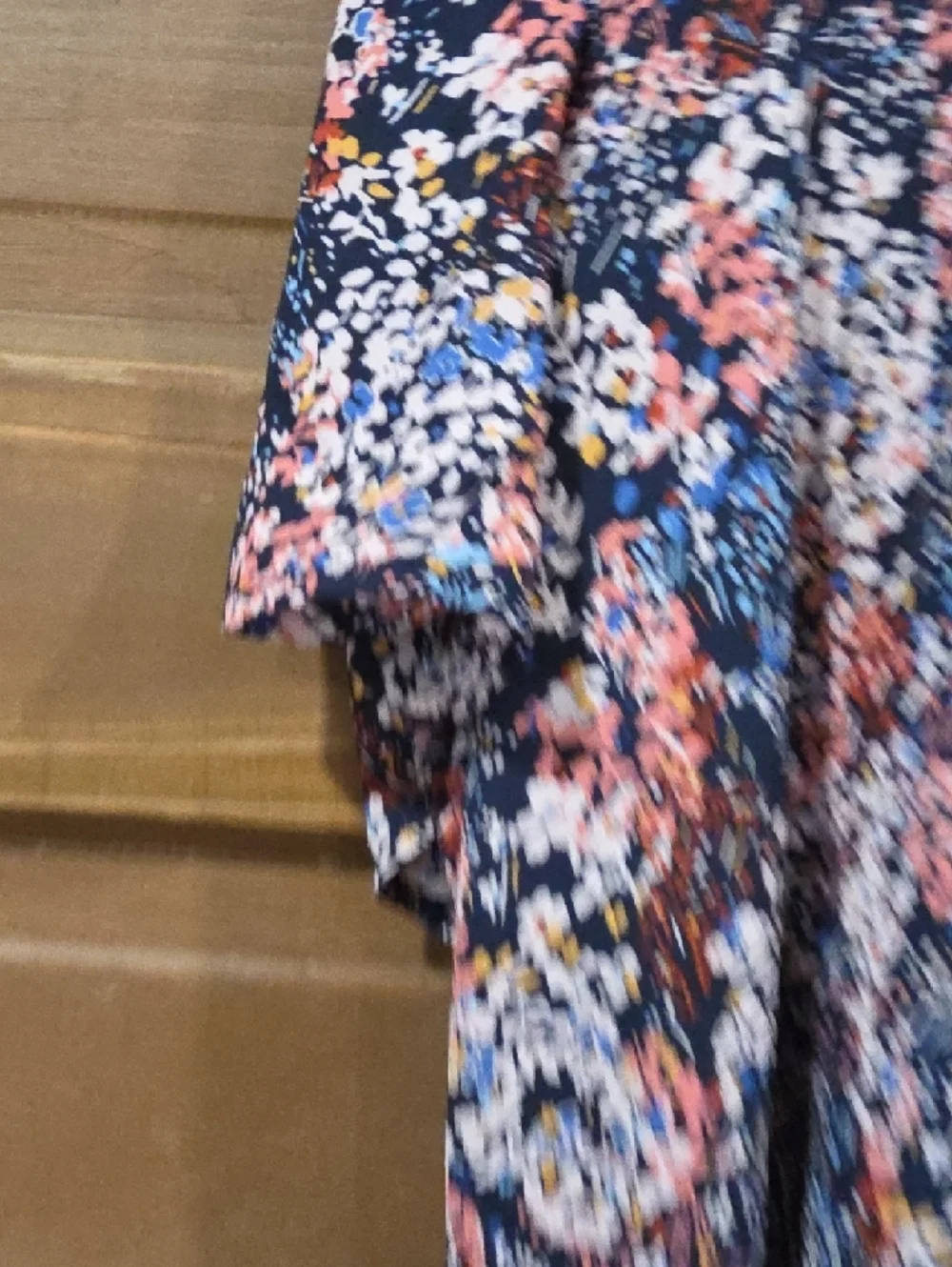 Maurices Navy Floral Tee with Pink, White & Coral Blooms - Picture 4 of 8